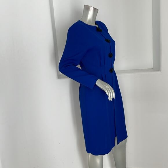 Debra Michaels Vintage Long Sleeve Blue Dress Size 10 P - Picture 7 of 8
